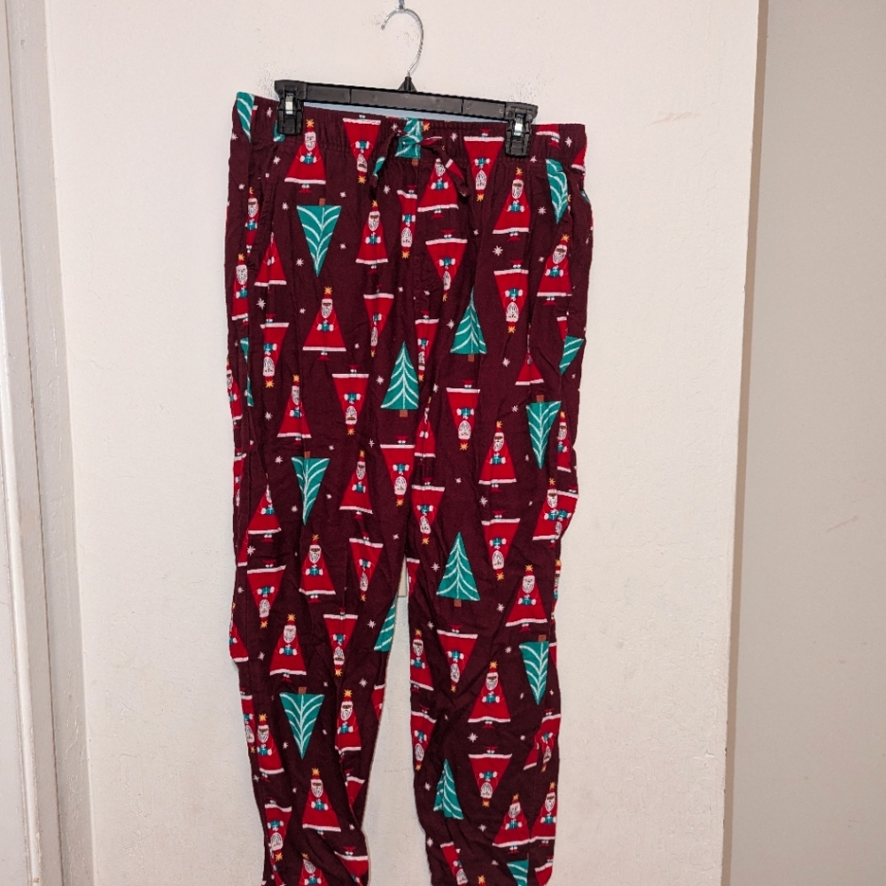 Old Navy maroon Santa PJ pants size medium